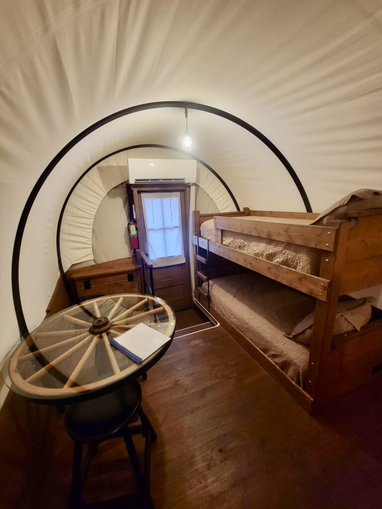 Interior of the Covered Wagons at Turner Falls