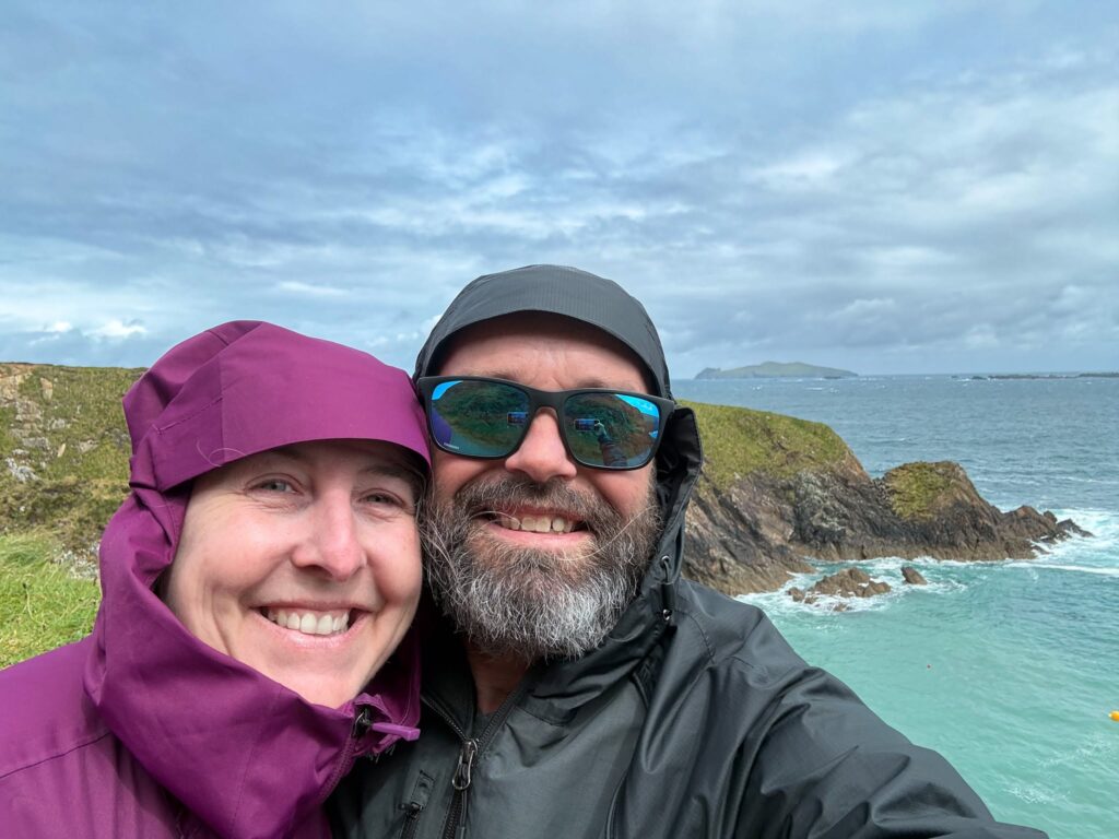 Melissa and Daniel at Dunquin Pier during our Dingle Peninsula day