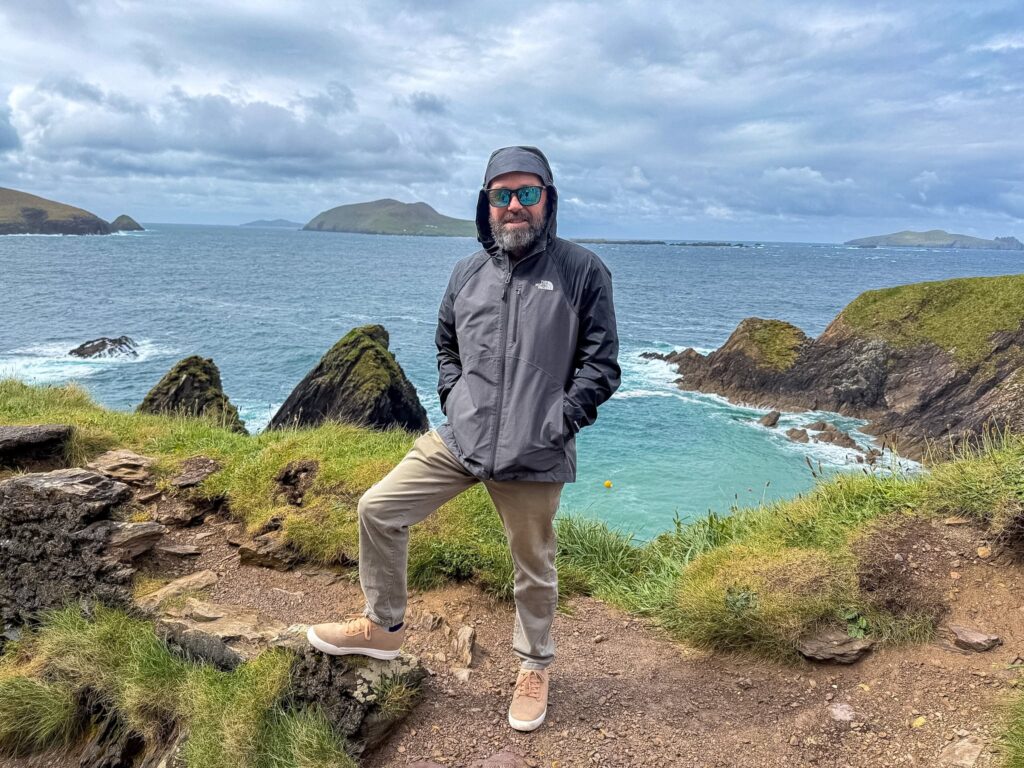 Daniel at Dunquin Pier on our Dingle Peninsula day