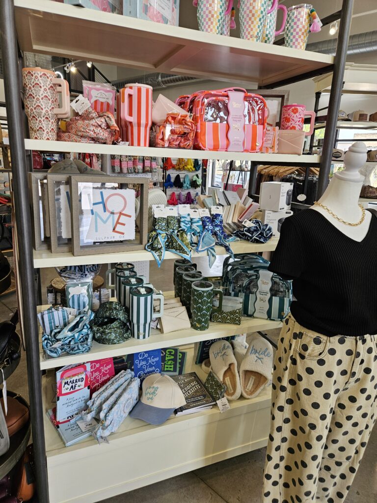 Shopping at The Mix Mercantile during our Getaway & Retreat in Sulphur