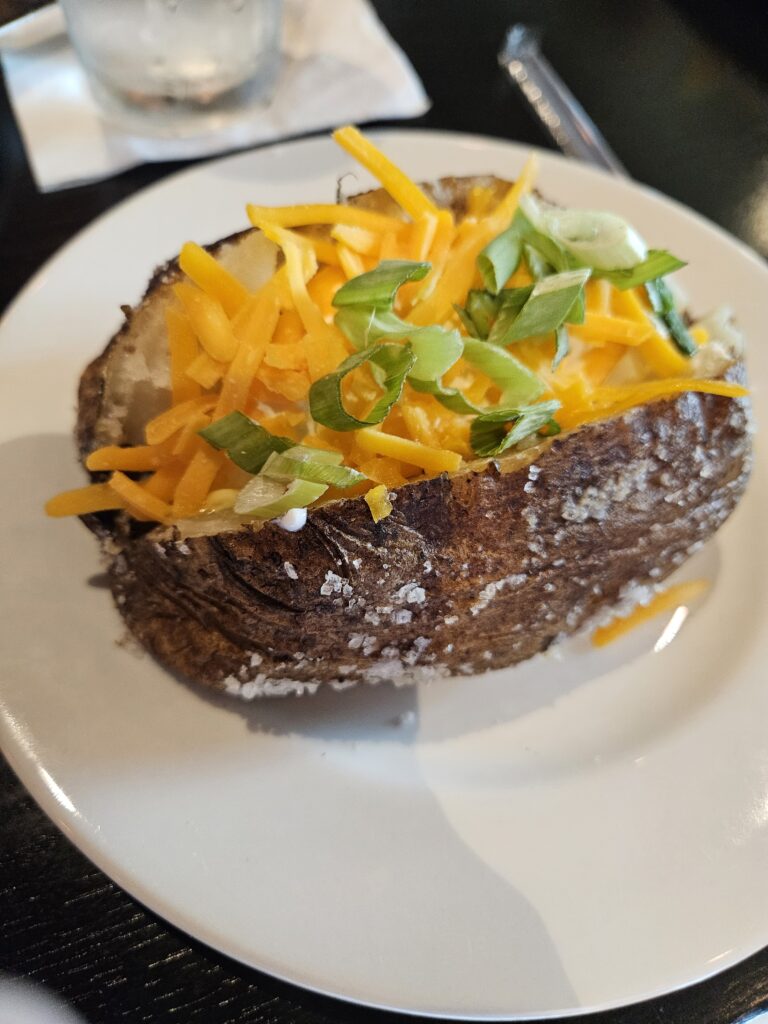 Baked Potato at Springs during our Getaway & Retreat in Sulphur