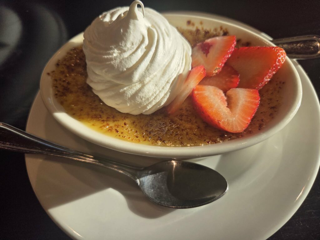 Creme Brulee at The Springs during our Getaway & Retreat in Sulphur