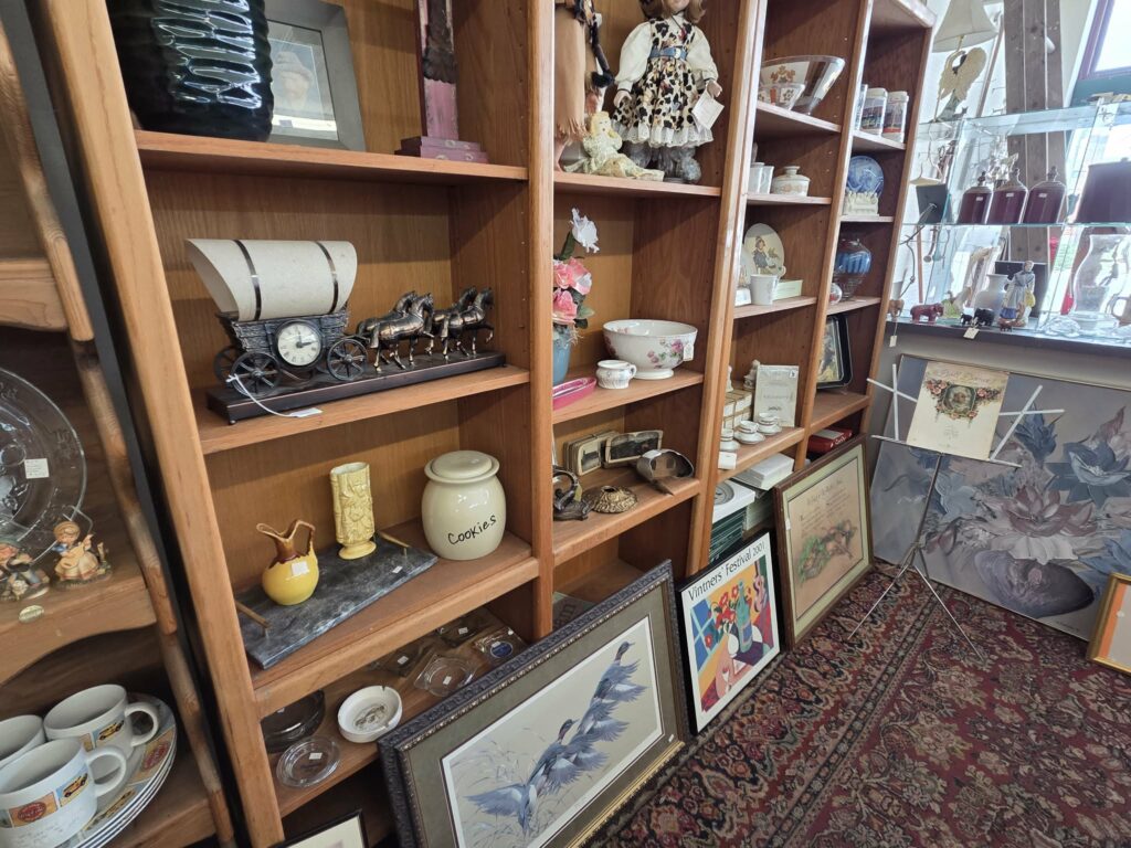 Shelves at The Gettin' Place during our Getaway & Retreat in Sulphur
